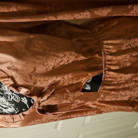 Speechless Pink Floral Jacquard Print Long Sleeve Dress. Size XL NWT - Picture 2 of 7